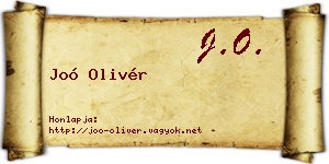 Joó Olivér névjegykártya